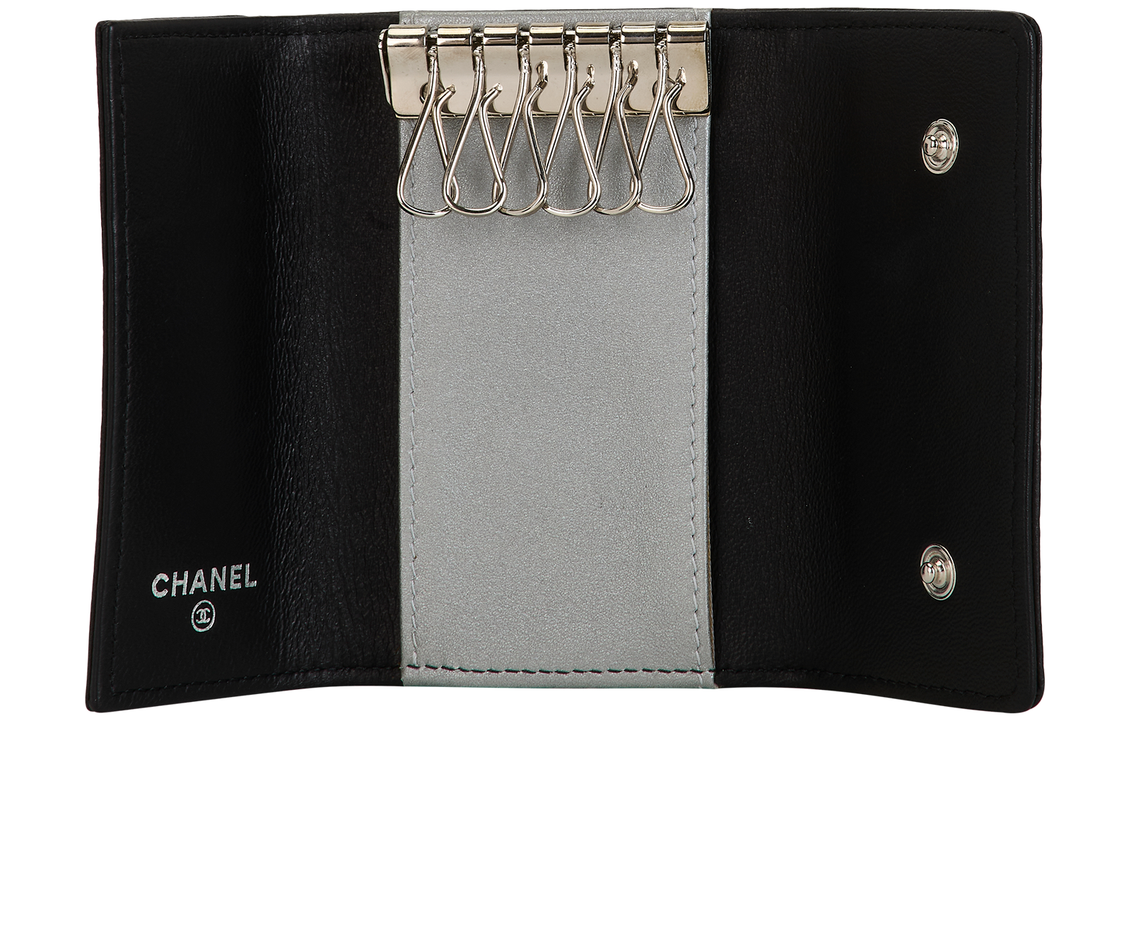 Chanel Camelia key case, &pound;295, Accessories, Black, Leather, Other view